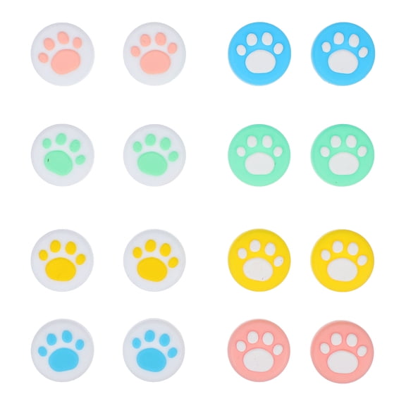 16pcs Silicone Joystick Thumb Grips Covers with Cat Design, Protective for Controllers