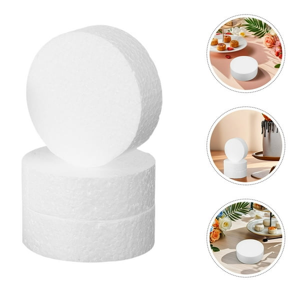 HOMEMAXS 16pcs Round Foam Blocks for DIY Arts and Crafts White Craft Foam Circles for Floral Arrangements Sculptures and Art Projects
