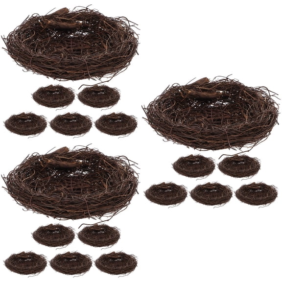 HOMEMAXS 18 Pcs  Rattan Woven Bird Nests Rattan Bird Nests Easter Bird Nest for Garden Bird Home Decoration