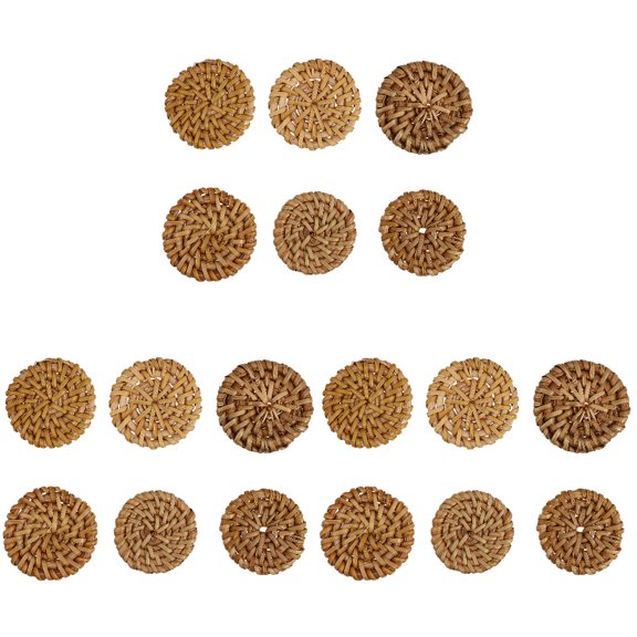 HOMEMAXS 18 Pcs  Rattan Woven Jewelry Charms Earring Handmade DIY Ornament Jewelry Accessory