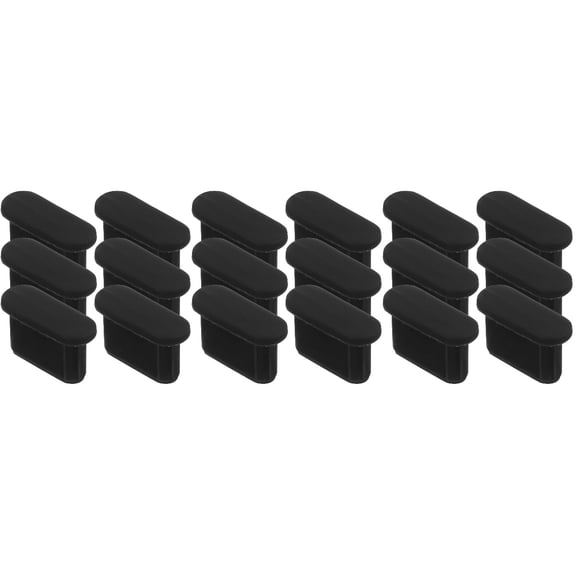 OULII Type C Plugs Black Silicone Port Protector for Phone Use 18Pcs