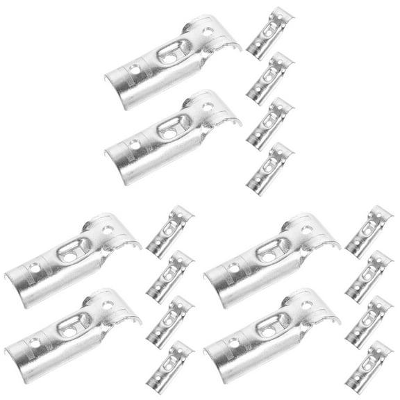 HOMEMAXS 18 pcs End Rail Clamps Tubing Connector Clamps T Post Clips Chain Link Fence Parts