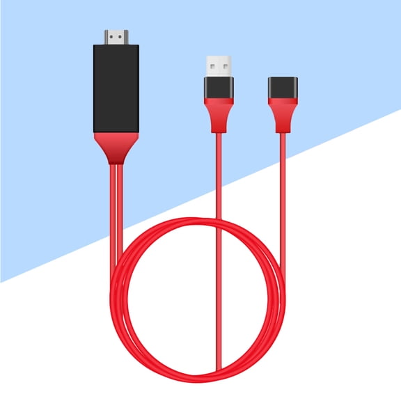 1M Micro USB to Cable Adapter Video Adaptor Compatible with Android (Red)