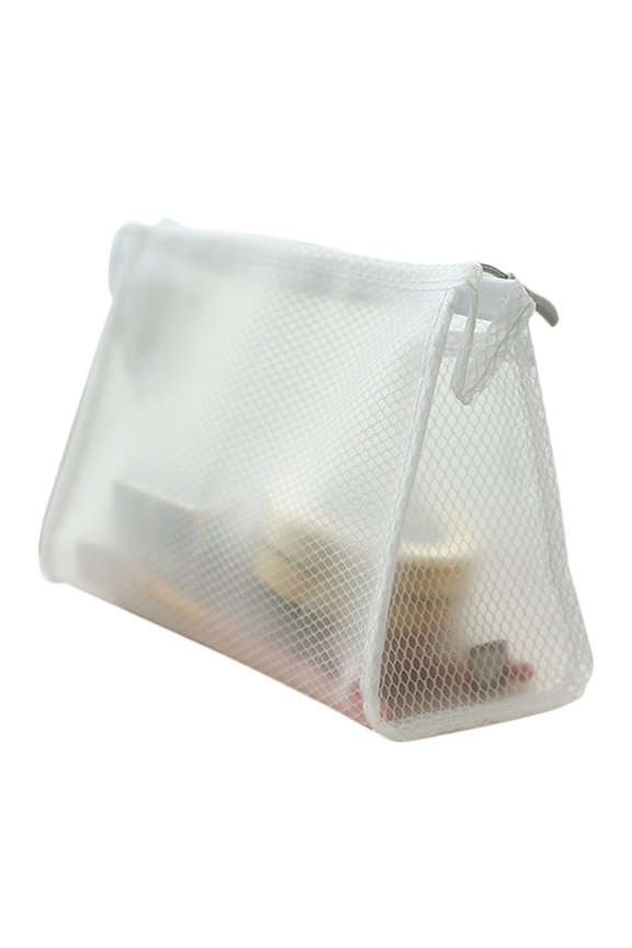 HOMEMAXS 1PC EVA Waterproof Mesh Makeup Bag Portable Zipper Cosmetic Pouch Washing Bag (Triangle)