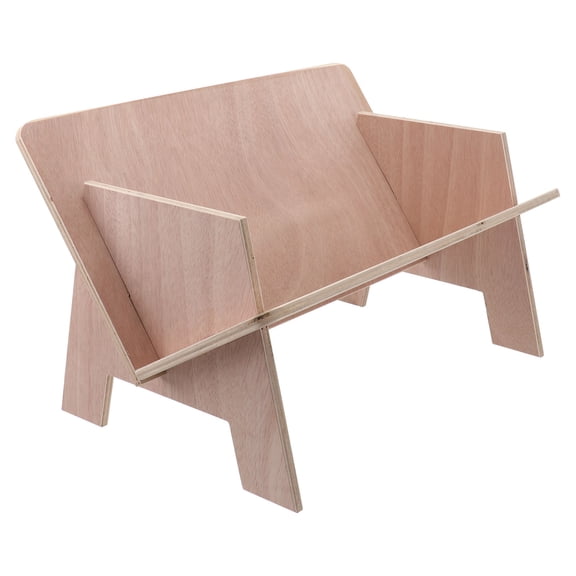 1PC Wooden Simple Bookshelf Creative Small Bookrack Office File Rack (Log Color)