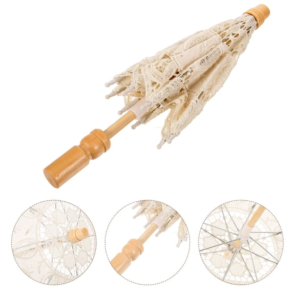 1 Pack Elegant Lace Bridal Umbrella for Weddings, Special Events, Photoshoots, and Outdoor Celebrations