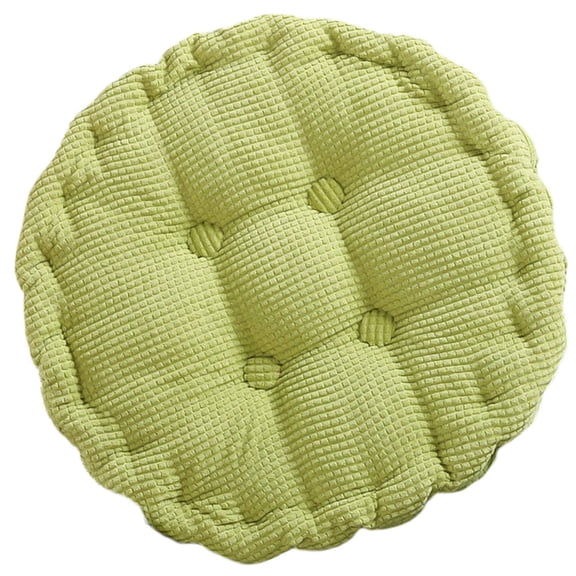 HOMEMAXS 1Pc 40x40cm Round Seat Cushion Hip Seat Mat Corduroy Tatami Cushion Thicken Chair Pad for Home Office Dorm (Light Green)