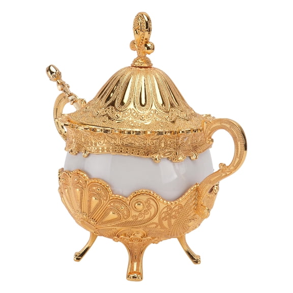 1Pc Candy Jar Decorative Seasoning Jar Kitchen Spice Tank Storage Jar (Golden)