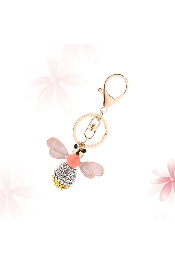 1Pc Lovely Littie Bee Keyring Creative Alloy Rhinestone Bee Shape Key Chain Craft for Women Men Kids