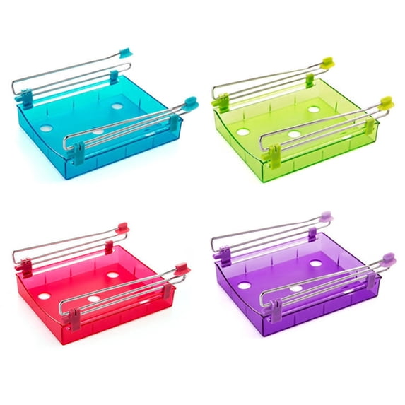 1Set Snack Shelf Red for Fridge with Smooth Slide Drawer and Draining Features in Plastic and Steel