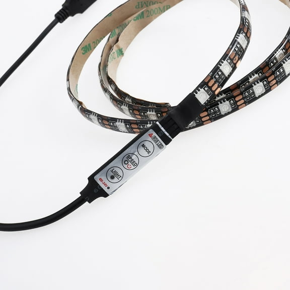 1m 5050 SMD Rope Light Waterproof Flexible RGB LED Strip Light with USB Control Cable for TV Closet Outdoor Lighting