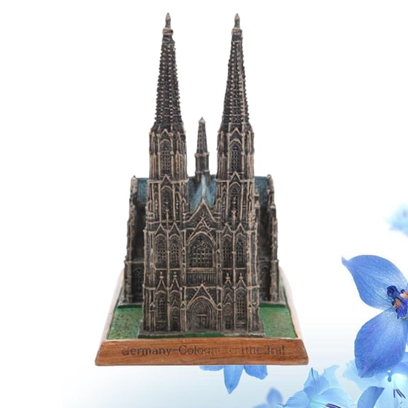 1pc Architecture Statue Cathedral Germany Model Resin Crafts Creative Ornaments for Schoolroom Home Decor