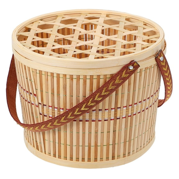 Minkissy Egg Gathering Basket Woven Coffee 1Pcs 7.9X7.9X4.7In