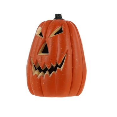 HOMEMAXS 1pc Halloween LED Pumpkin Skull Head Light Glowing Decorative Lamp (Orange)