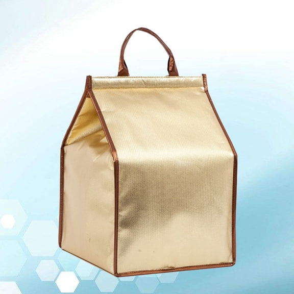 HOMEMAXS 1pc Reusable Tote Bag Insulated Bag Tote Bag Handheld Cooler Bag for Cake Ice Cream Storage ( Gold, 10inch,)