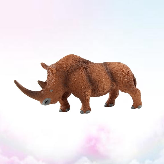 VERDANVERSE Simulated Animal Models Rhino Statue Realistic Simulation Brown 1Pcs