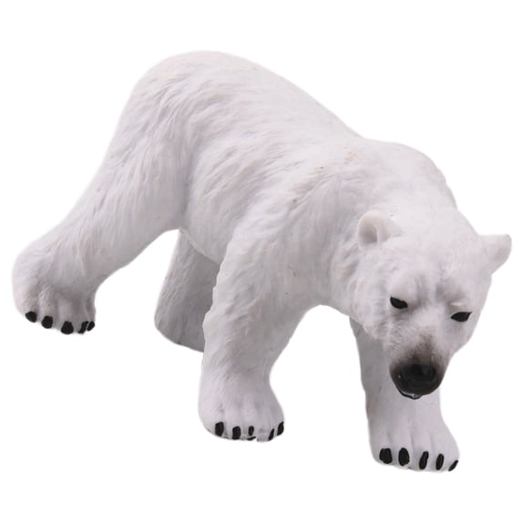 1pc Solid Static Polar Bear Model Plastic Animal Miniature Figurine Home Desk Decoration