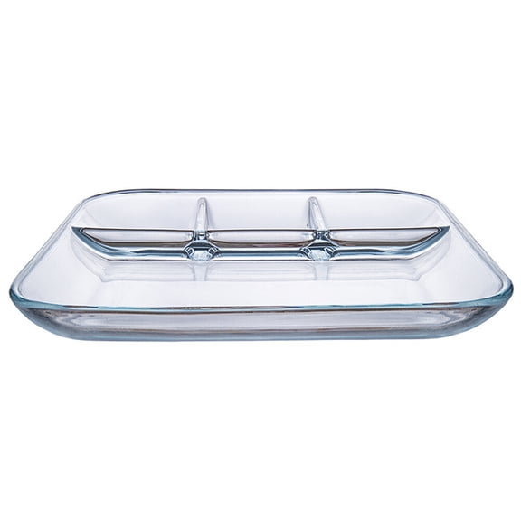 HOMEMAXS 1pc Transparent Heat-resistant Plate Glass Dish Plate for Home