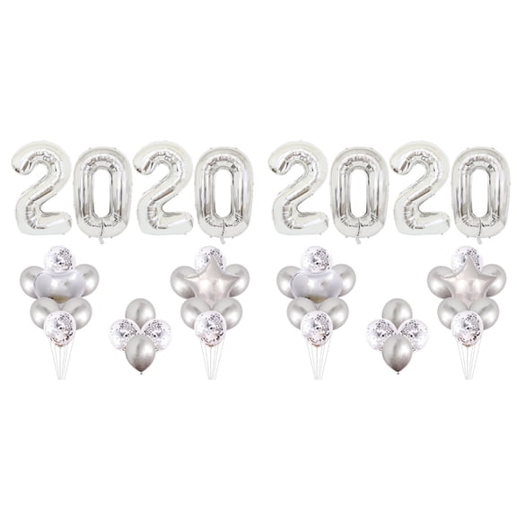 HOMEMAXS 2 Count Birthday Number Digital Balloon Set Inches Party Balloons Size 1 Silver