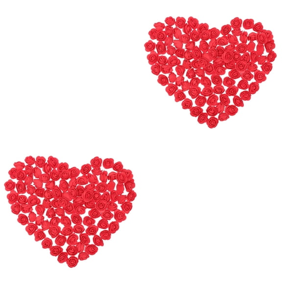 BEADCEST Red Artificial Roses for Crafts and Wedding Decoration 100Pcs
