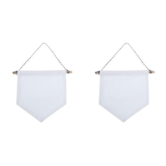 HOMEMAXS 2 Count Wall-hung Brooch Display Hanging Blank Stand Decorations Banner White