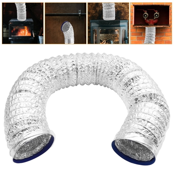 2 M Exhaust Hose Dryer Duct Heating and Air Conditioning Ducts Silver