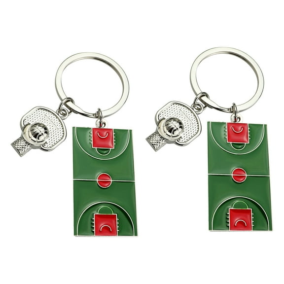 VERDANVERSE Basketball Keyring Basketball Court Key Chain Zinc Alloy 2Pcs