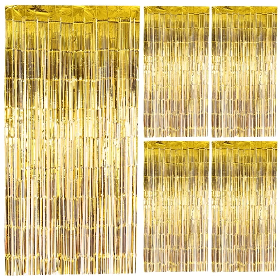 HOMEMAXS 2 PCS Drapes Net Party Decoration Rain Curtain Baby 200.00X100.00X0.10CM Golden