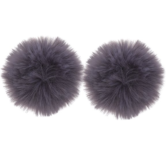 2 PCS Lavalier Microphone Windproof Cover Broadcast Earphones Microphones Head Grey