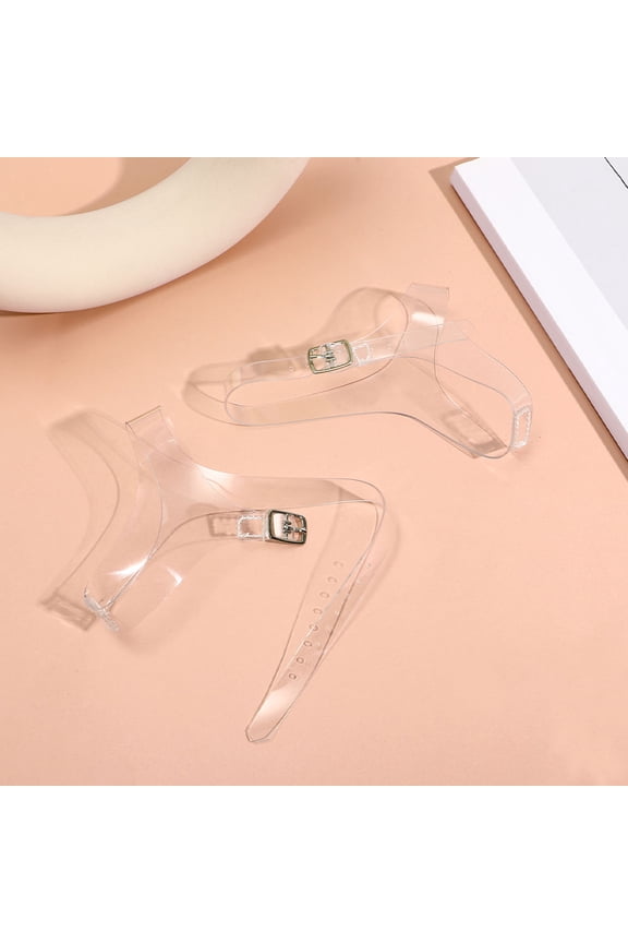 2 Pairs Clear TPU High Heel Shoe Straps Anti-Slip Heel Straps Transparent Shoelace Fixing Strap For High Heels Clear Plastic Ankle Straps