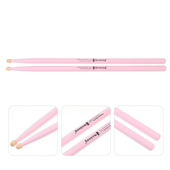 HOMEMAXS  2 Pairs Drum Stick Drumsticks Cool Percussion Maple Child Pink