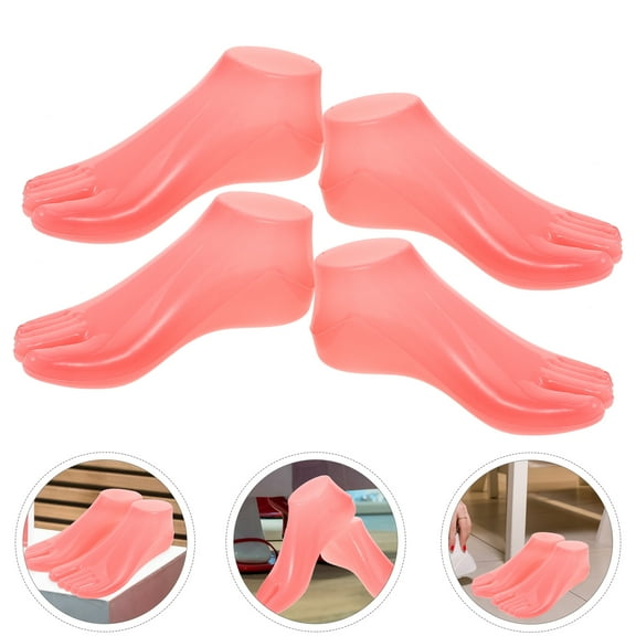 HOMEMAXS 2 Pairs Fake Feet for Sock Adult Women Shoes Support Shaper Ankle Filler Man Pink