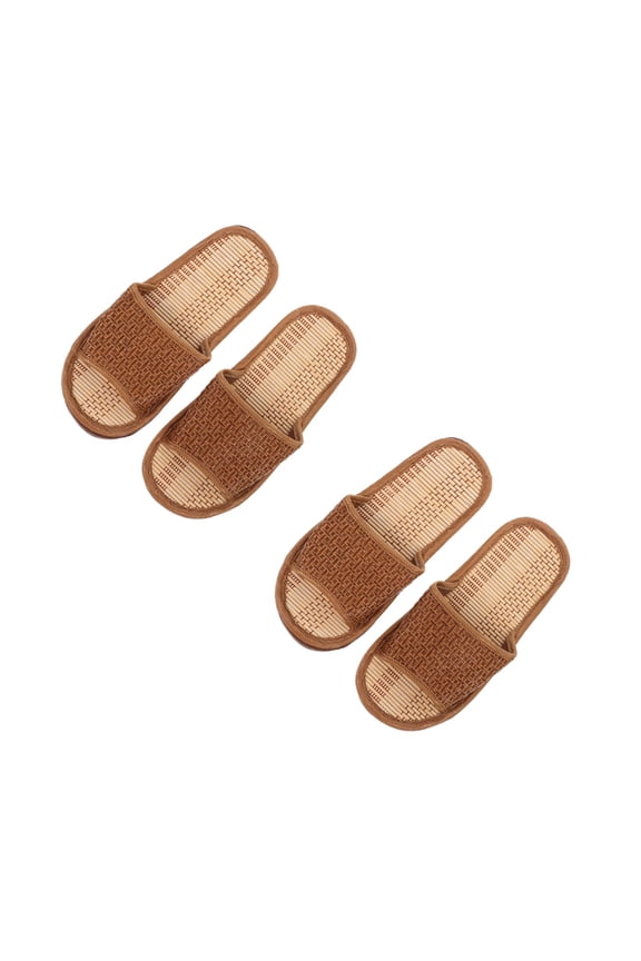 Rattan Woven Slippers Multi Color for Summer Home Use 2Pairs