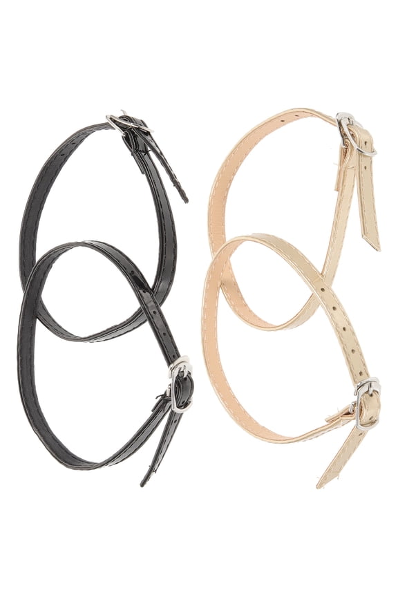 2 Pairs High Heels Strappy Shoes Extender Buckle White Woman