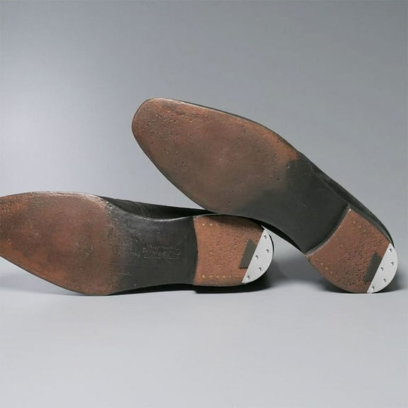 HOMEMAXS 2 Pairs Iron Heel Repair Pads for Men's Shoes Replacement Silver Protective Shoe Guards Durable