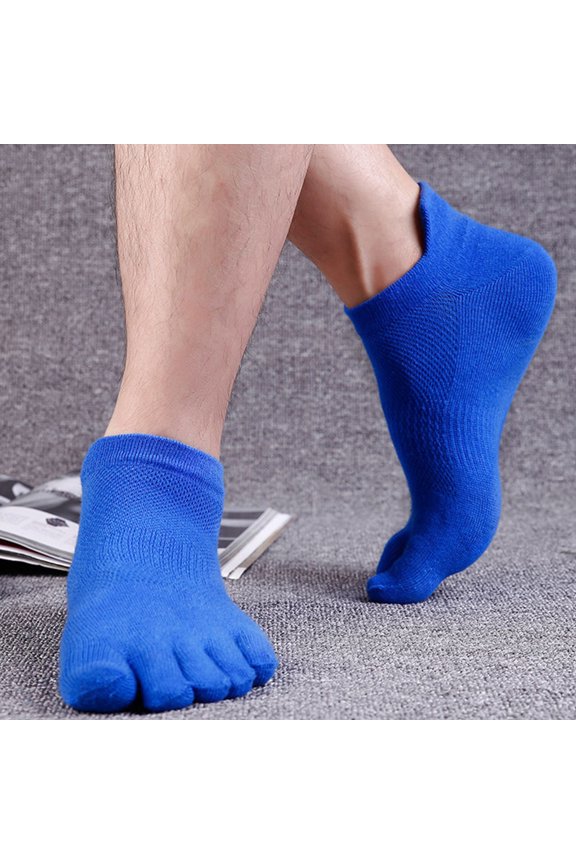 Spring Wear Toe Socks Toe Separate Socks Cotton 2 Pairs Blue
