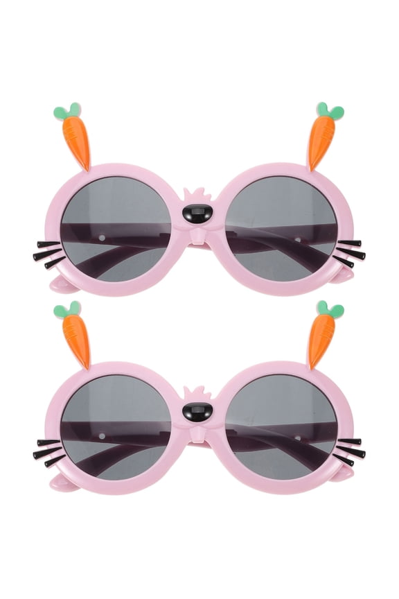 2 Pairs of Sunglasses Lovely Bunny Sunglasses Kids Cartoon Glasses for Party
