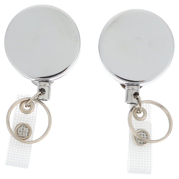 2 Pcs Badge Holder Clear Wire Rope Puller Instant Access ID Strap