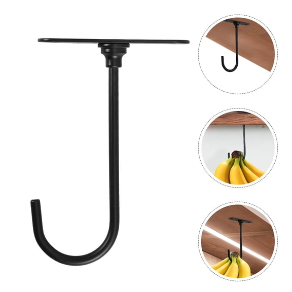 HOMEMAXS 2-Pack Under Cabinet Banana Hooks, Kitchen Storage Hangers for Fruit, Space-Saving Holder