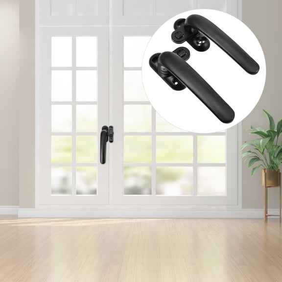 Minkissy aluminum handle Window Handle Aluminum Alloy Black Retro Decoration 2pcs
