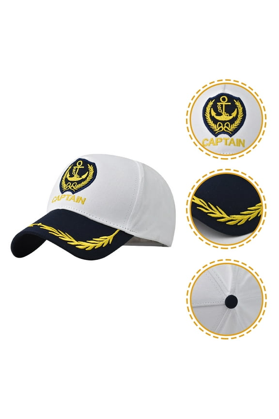 2 Pcs Baseball Cap Women Marine Navy Captain's Boat Captains Hats Classic