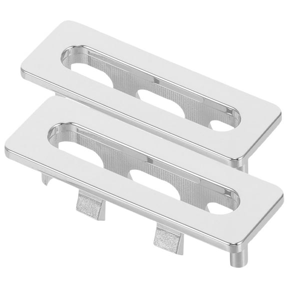 2 Pcs Basin Overflow Cover 5.40X1.90X1.80CM Silver
