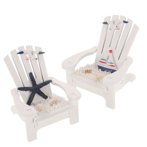 Minkissy Mini Chair Assorted Color Coastal Decor Family 2Pcs 3.65X3.65X3.42In