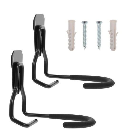 Heavy Duty Bike Storage Hook Rack for Garage Wall Mount 2 Pieces Black Metal