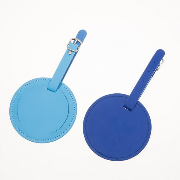 HOMEMAXS 2 Pcs Leather Suitcase Tag Round Luggage Travel Child