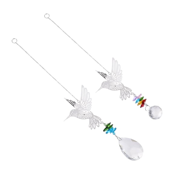 VERDANVERSE Hanging Bird Ornament Crystal Pendants Assorted Color 2Pcs