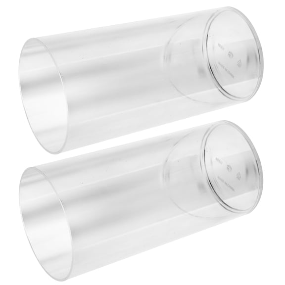 HOMEMAXS 2 Pcs Cylinder Cylindrical Home Decor Vase Office Transparent