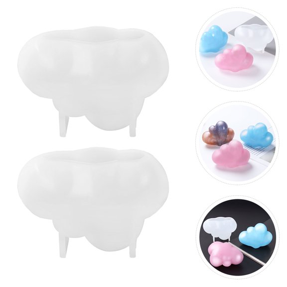 2 Pcs Decorating Mold Resin Molds Washable Glitter Powder