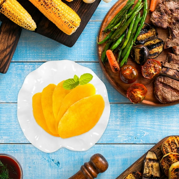 2 Pcs Dessert Serving Plate Imitation Porcelain Dishes