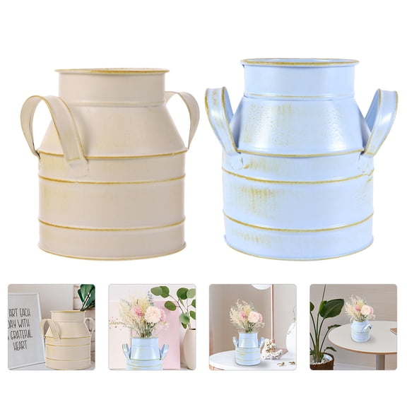 HOMEMAXS  2 Pcs Double-eared Flower Bucket Arrangement Teaching Office